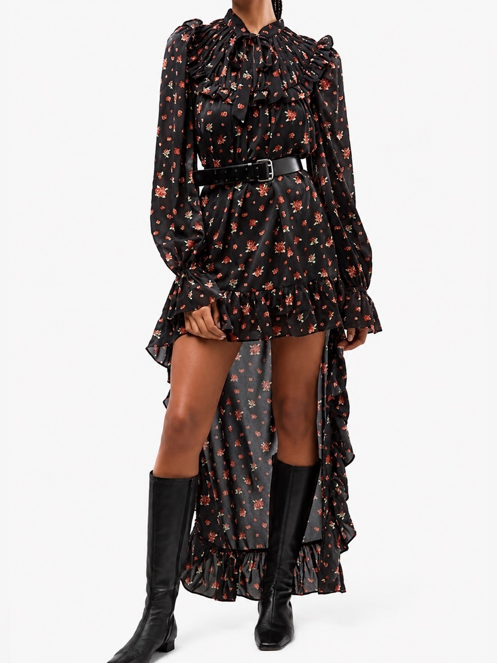 WeWoreWhat multi high low floral dress, XS